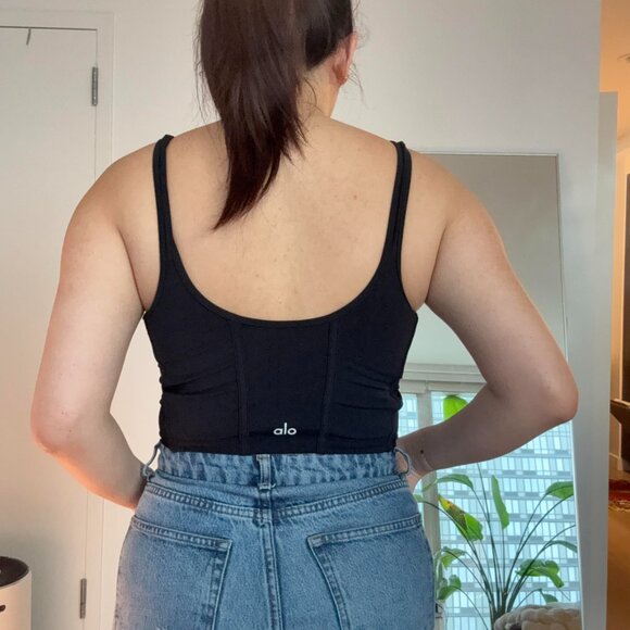 ALO YOGA - Airbrush Mesh Black Corset top (Size M) - Picture 3 of 4